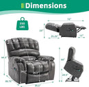 VIVIJASON Large Dual OKIN Motor Lay Flat Sleeper Lift Recliner Chair with Heat & Massage for Elderly, Infinite Position Electric Power Recliner with 2 Remote Controls, Side Pockets & USB Ports, Gray by CozyNest Decor