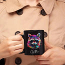 Colorful Raccoon Black Mug, Custom Choose Name Raccoon Coffee Cup, Gift For Men Women, Personalized Animal Lover Ceramic Mug, Customized Animal Design Cup 11oz 15oz by CozyNest Decor