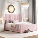 HOMBCK Pink Full Size Bed Frame Upholstered Bed with Velvet Tufted Headboard & Footboard, Mattress Foundation/Wooden Slats/Noise Free/No Box Spring Needed/Easy Assembly by CozyNest Decor