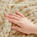 Chunky Knit Throw Blanket, 40''*50'' Knitted Throw Chenille Yarn for Bed Couch, Handmade Oatmeal Crochet Big Thick Blanket, Machine Washable Cute Comfy Blanket for Home Decor by CozyNest Decor