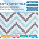 OUTCREATOR® Washable Bed Pads 34" x 56" (Pack of 2), Incontinence Mattress Protector, Anti-Slip Waterproof Underpads for Adults Kids Elderly Pets, Absorbency & Reusable Bedwetting Pads (Wave) by TinyTreasures Baby Boutique