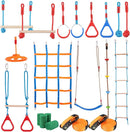 VEVOR Ninja Warrior Obstacle Course for Kids, 2 x 60 ft Weatherproof Slacklines, 500lbs Weight Capacity Monkey Line, Outdoor Playset Equipment, Backyard Toys Training Equipment Set with 14 Obstacles by TinyTreasures Baby Boutique