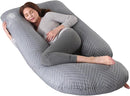 Pregnancy Pillow, Full Body Maternity Pillow 57 inch, with Removable Washable Cover - Sleep Support for Legs, Back, Neck, Shoulder, HIPS, Belly for Pregnent Women, 100% Cotton by TinyTreasures Baby Boutique