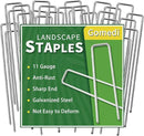 Landscape Staples 8 Inch 120 Pack, Garden Stakes Galvanized Garden Staples 11 Gauge, Plant Cover Stakes for Lawn Weed Barrier by CozyNest Decor