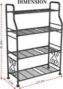 GIOTORENT Plant Stand Outdoor Indoor 4 Tier Metal Waterproof - 41.3" Plant Shelf for Patio, Balcony, Living Room, Large Capacity Tiered Plant Rack, Black by GreenHaven Gardens