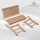 Psilvam 2-Person Poly Lumber Outdoor Bench with 700 Lbs Weight Capacity – Weatherproof Garden Seating for, Balcony Porch & Park, All-Weather Fade-Resistant Patio Furniture (Teak Color) by CozyNest Decor