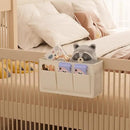 Dual-purpose Bedside Caddy Bedside Organizer, Bed Caddy with 6 Pockets, Versatile Bedside Storage Solution Magazine Remotes holder, ideal for Home, Dorm, Hospital, Crib Bed (White 2pcs) by CozyNest Decor