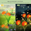 Solar Garden Lights, 4 Pack Swaying Bee Lights With Flowers, Waterproof Firefly Lights Outdoor for Garden Patio Yard Pathway Fall Decoration, Gifts for Women Mother's Day