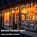 Meteor Shower Christmas Lights - Orange 10 Tube 540 LED 20 Inch Icicle Lights for Halloween Outdoor Tree Patio Garden Roof Eaves Decor by GreenHaven Gardens