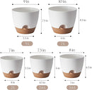 Giraffe Creation Plant Pots Set of 5 (10/9/8/7.5/7 inch), Self-Watering Indoor & Outdoor Flower Planters with Drainage Hole and Reservoir, White by CozyNest Decor