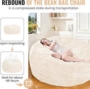 Large Bean Bag Chair, 6FT Giant Beanbag Chairs with Memory Foam Filled, Bean Bag Chairs for Adults, Ultra Soft Lazy Sofa for Living Room Bedroom (White) by CozyNest Decor