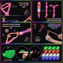 Glow in the Dark Party Supplies, 264 PCS Light Up Party Favors with LED Glasses,Glow Sticks,Finger Lights,LED Hair Clips,Slingshot,Glasses Molds,Butterfly Bracelet for Birthday,Raves,New Year by TinyTreasures Baby Boutique