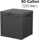 30 Gallon Double-Wall Resin Deck Box - Lockable Waterproof Outdoor Storage Box, 151lbs Capacity & Doubles as Seating for Patio Furniture - Garden Tools, Pool Accessories (Black) by CozyNest Decor