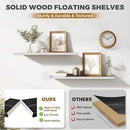 36"x6.8"x1.2" Solid Wood Floating Shelves 2-Pack - Rustic White Finish with Hidden Brackets, Perfect for Storage and Décor in Living Room, Kitchen, Bedroom by CozyNest Decor
