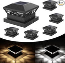 T-SUN Solar Powered Post Cap Lights Outdoor Waterproof for 4x4/5x5/6x6 Wooden/Vinyl Fences - Adjustable Warm/Cool White Modes for Deck, Mailbox, Garden, Porch, Patio, and Decorative Accents (6 Pack) by GreenHaven Gardens