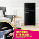 Mini Fridge Dual Door Refrigerator with Freezer, 3.5 Cu.Ft Compact Refrigerator with Handle, Adjustable Temperature & Removable Glass Shelves, for Apartment/Dorm/Office/RV, Black by CozyNest Decor