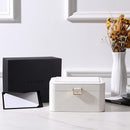 KAMIER Travel Jewelry Box, 2 Layers PU Leather Portable Jewelry Organizer, Large Capacity, Double Lock and Large Mirror, Hidden Necklace Hooks, Removable Dividers, Gift Box Packaging, White by TinyTreasures Baby Boutique