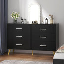 Shintenchi 6 Drawer Dresser, Wide Chest of Drawers Organizer Storage with Drawers, Large Storage Cabinet, Modern Design Dresser for Bedroom, Living Room, Porch, Black by TinyTreasures Baby Boutique