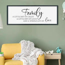 SRSZHIYUE Family A Little Bit Of Crazy Loud Sign Wall Decor Art 32"×12" Large Wood Framed Wall Hanging (Black) by CozyNest Decor