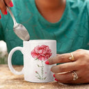 Personalized Floral Carnation Mug, Customized Name On Flower Coffee Cup, Unique Ceramic Tea Mug 11oz Or 15oz, Custom Carnation Flower Accent Cup, Gift For Daughter Mother by CozyNest Decor
