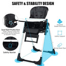 INFANS 4 in 1 High Chair–Booster Seat, Convertible Highchair w/Adjustable Height and Recline,Removable Tray,DetachableCushion, Installation-Free,Simple Fold for Baby, Infant& Toddler by TinyTreasures Baby Boutique