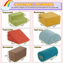 jela Foam Blocks 6Pcs Soft Play Equipment Luxury Miss Fabric, Toddler Climbing Toys Indoor Soft Play Climbing for Toddlers, Lightweight Climbing Blocks for Babies, Kids, Climb and Crawl Foam Playset by TinyTreasures Baby Boutique