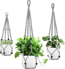 3 Pack Macrame Plant Hanger - 35"/29"/23" Different Sizes, Hanging Planter Basket Flower Pot Holder for Indoor Outdoor, Boho Home Decor, Gray (POTS NOT Included) by GreenHaven Gardens