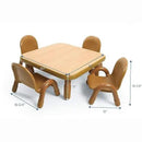Children’s Factory Baseline Toddler Square Table and Chairs Set, Natural Wood – Includes One 30”, 12” High Square Table and Four 5” High Chairs – Durable, Lightweight, Easy to Move by CozyNest Decor