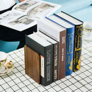 Large Bookend Hold Heavy Books- 7x4x5in 2 Pack Wood Bookends for Heavy Books Heavy Duty Walnut Book Ends for Men Wood Bookends for Office Desk Non-Skid by CozyNest Decor