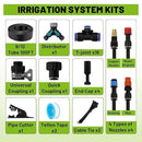 Garden Drip Irrigation Kit, 100ft Black Hose, 360° Pure Copper Closeable Nozzle, Patio Misting Plant Watering Sprinkler, Faucet Separator, Sprinkler Hose Adapter (16 360° nozzles + 16 T-connectors) by GreenHaven Gardens
