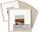 HAUS AND HUES Square Picture Frames 8 x 8 Set of 15 - Photo Gallery Wall Frame Set, Oak Wood, 8x8 Frames with Mat, Beige by CozyNest Decor