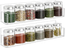 Acrylic Spice Rack Wall Mount-12 Inch, Clear Spice Shelf Storage Holder, 2 Pack Hanging Seasoning Rack Organizer for Cabinet Door, Cupboard or Wall Kitchen (Adhesive or Screw) by CozyNest Decor