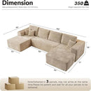 ovios Sectional Cloud Couch for Living Room, Modular Floor Sofa with Plush Corduroy, No Assembly Required, Big Comfy Couches Set with Fluffy Memory Foam, Stupendous U Shaped Sofas with Chaise, Grey by CozyNest Decor
