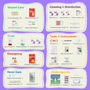 StBernard Small First Aid Kit for Kids and Adults, Medical Kit with Digital Thermometer for Home, Travel, Hiking, Backpack, 6.3x4.33x1.97in, Purple by TinyTreasures Baby Boutique