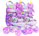 Unicorn Doll Kids Toddler Roller Skates for Girls,WESKIFAN Quad Skating Shoes with Shiny Light up Wheels&Adjustable Sizes Beginners rollerskates for Birthday Xmas Gifts,Patines para Niñas Niños by TinyTreasures Baby Boutique