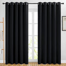 NICETOWN Blackout Curtain Panels 84 inches - Light Reducing Thermal Insulated Solid Grommet Blackout Curtains/Panels/Drapes for Living Room (Set of 2, 66 inches by 84 Inch, Black) by TinyTreasures Baby Boutique