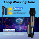 HOTEC Wireless Microphones Dual UHF Handheld Mic System with Echo/Volume Control, Rechargeable Receiver for Karaoke Church Wedding Party Speech, Compatible PA System, Karaoke Machine, and Mixer by TinyTreasures Baby Boutique