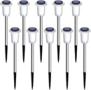 DenicMic Solar Lights Outdoor 10 Pack Waterproof 3000K Warm White LED Acrylic lamp Head Stainless Steel Stake for Landscape Lighting Path Walkway Sidewalk Backyard Patio Decor by CozyNest Decor