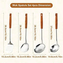 FJNATINH Wok Spatula - Ladle - Skimmer - Stainless Steel Wok Tools,Wok Utensil,Mirror Polished Stainless Steel Cooking Utensils 14.6-15.2" Kitchen Utensils Cookware, Pack of 3 by CozyNest Decor