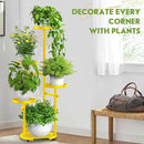 TOSKING 5 Tier Metal Plant Stand Indoor， Plant Shelf, Corner Shelf Flower Pot Stand for Outdoor Plant Stand for Living Room Balcony Garden Patio Bedroom (5Tier-37''-yellow) by GreenHaven Gardens