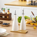 vancasso 16 Oz Ceramic Olive Oil Dispenser Bottle, Bottle Dispenser with Spout and Funnel for Kitchen,Suitable for Oil, Vinegar, Coffee Syrups & Other Liquids, White by CozyNest Decor