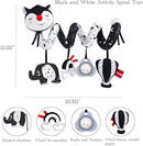 Car Seat Toys, High Contrast Black and White Toy for Infants 0-3 6 12 Months, Musical Black Fox Carseat Toys Stroller Toy for Babies Newborns by TinyTreasures Baby Boutique
