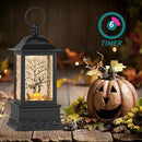 Halloween Snow Globe Black Cat Lantern, Glitter Lighted Snow Globes Halloween Decorations for Home, Light Up Snowglobe Halloween Décor by CozyNest Decor