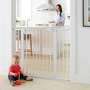 Cumbor 36" Extra Tall Baby Gate for Dogs and Kids with Wide 2-Way Door, 29.7"- 46" Width, and Auto Close Personal Safety for Babies and Pets, Fits Doorways, Stairs, and Entryways, White by TinyTreasures Baby Boutique