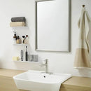 JOOM White Metal Floating Shelf - Small Bathroom Display Shelf for Wall Storage (White, 16 in) by CozyNest Decor