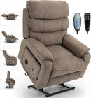 Large Power Lift Chairs Recliners for Elderly with Heated and Massage, Upgraded Dual Motor Lay Flat Recliners, 25in Extra Wide Seat, Folding Tablet, Side Pocket by CozyNest Decor