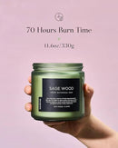 M&SENSE Sage Wood Scented Candle, 11.6oz 70 Hours Long Lasting Clean Non Toxic All Natural Soy Wax Candle for Relaxing & Stress Relief, 2 Wick Home Fragrance Gifts for Home Decor by CozyNest Decor