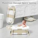 TPN Collapsible Baby Bathtub, Baby Bath Tub with Soft Cushion & Real-Time Thermometer, Baby Bathtub Infant to Toddler Tub (0-36 Months), Portable Newborn Travel Bath tub by TinyTreasures Baby Boutique