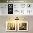 Dimmable Black Picture Lights with Remote and Timer Wireless Art Lights Rechargeable Gallery Lighting for Canvas Portrait 24'' Inch 5W Warm White by CozyNest Decor