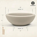 ARBORA 26" Santorini Bowl Polyresin Indoor and Outdoor Planter with Classic Cream Finish - Durable, Weatherproof, Lightweight, Large Plant Pot for Patio, Garden, Deck, Entryway by GreenHaven Gardens